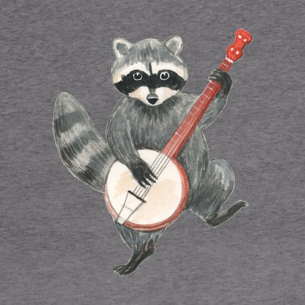 Banjo playing raccoon by AlisonKolesar